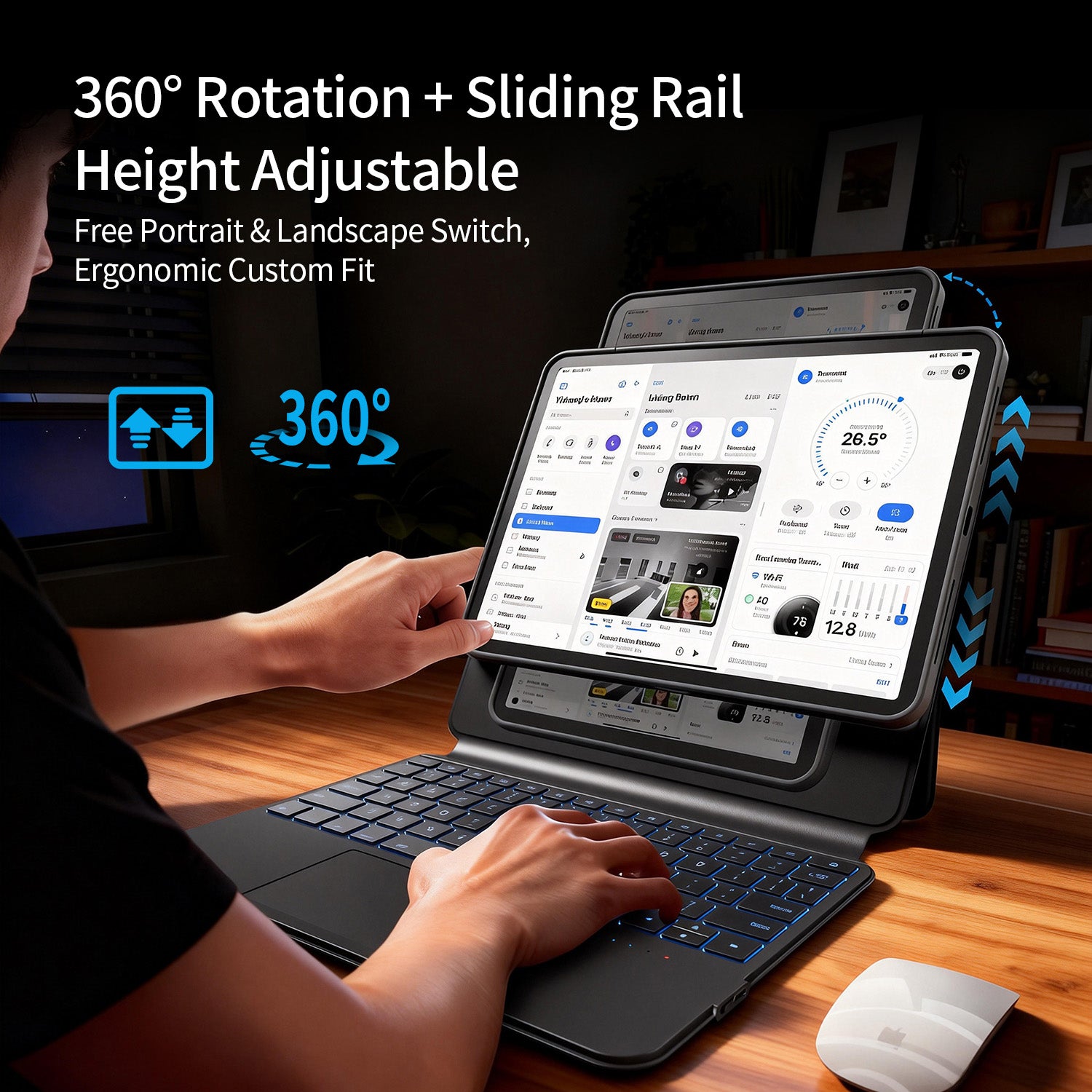 Tiaota Sliding Rail iPad Keyboard Case