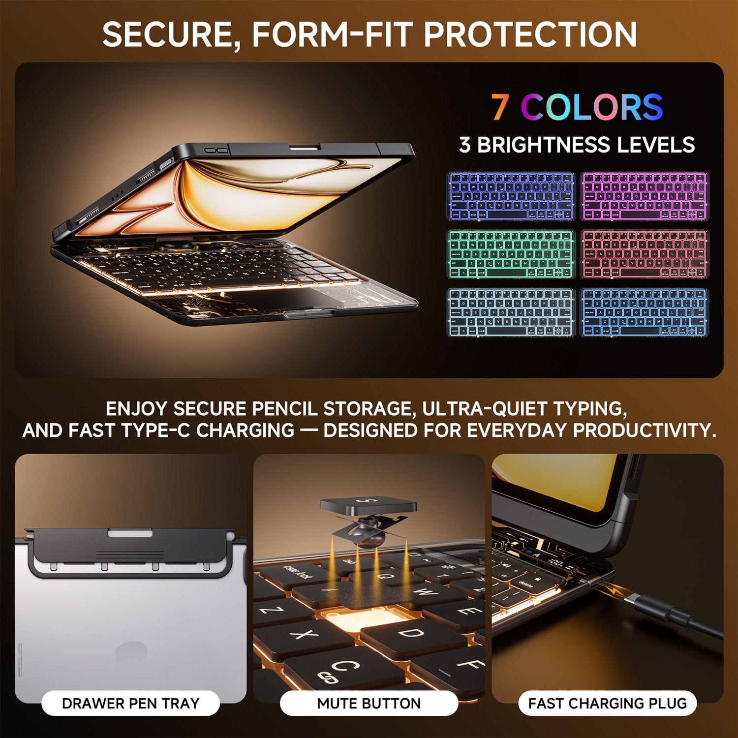 Tiaota Transparent iPad Keyboard Case