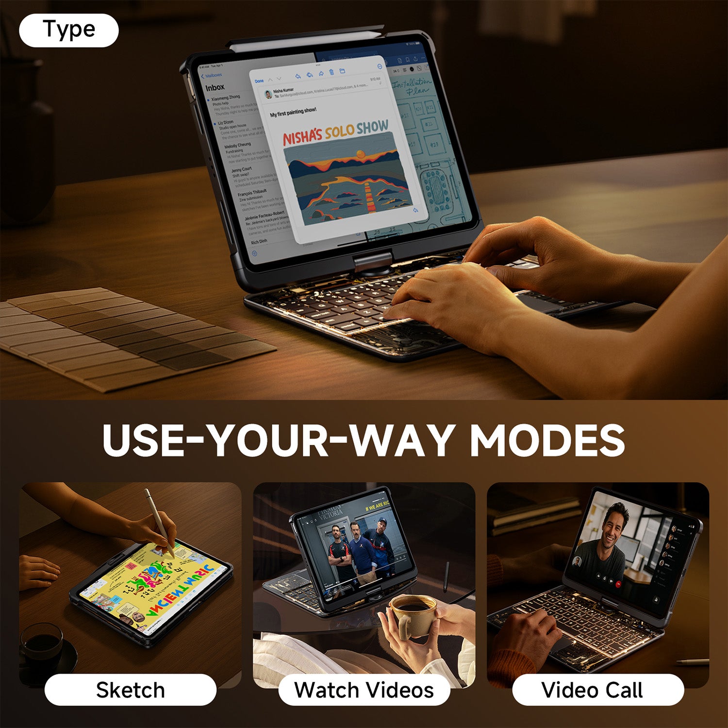Tiaota Transparent iPad Keyboard Case