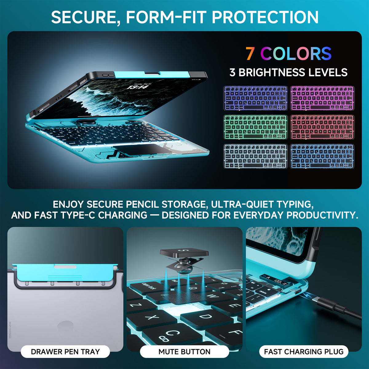 Tiaota Transparent iPad Keyboard Case