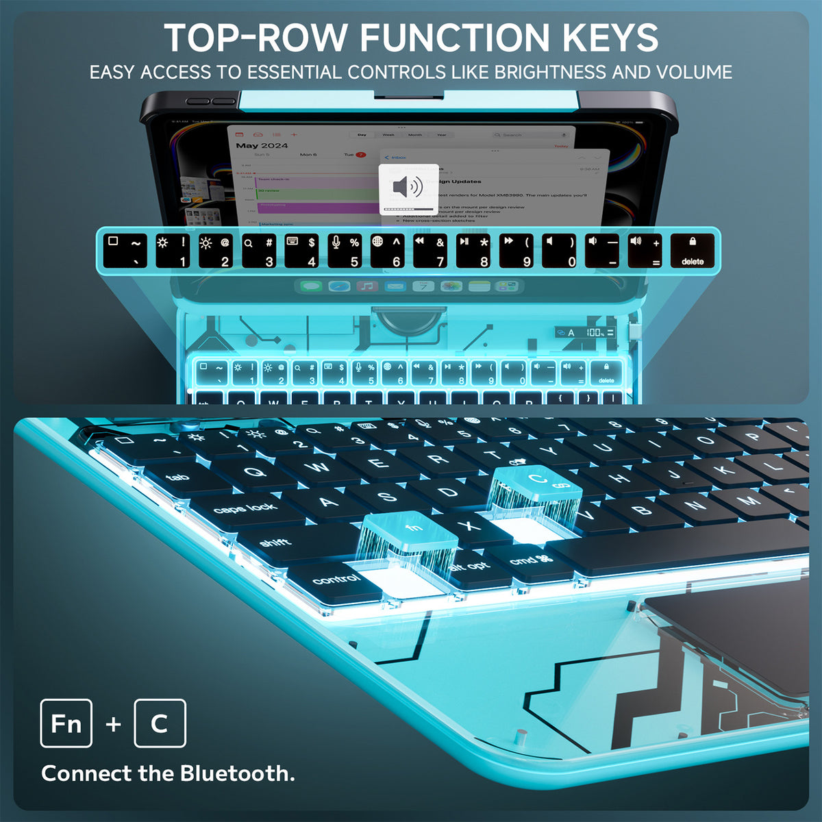 Tiaota Transparent iPad Keyboard Case