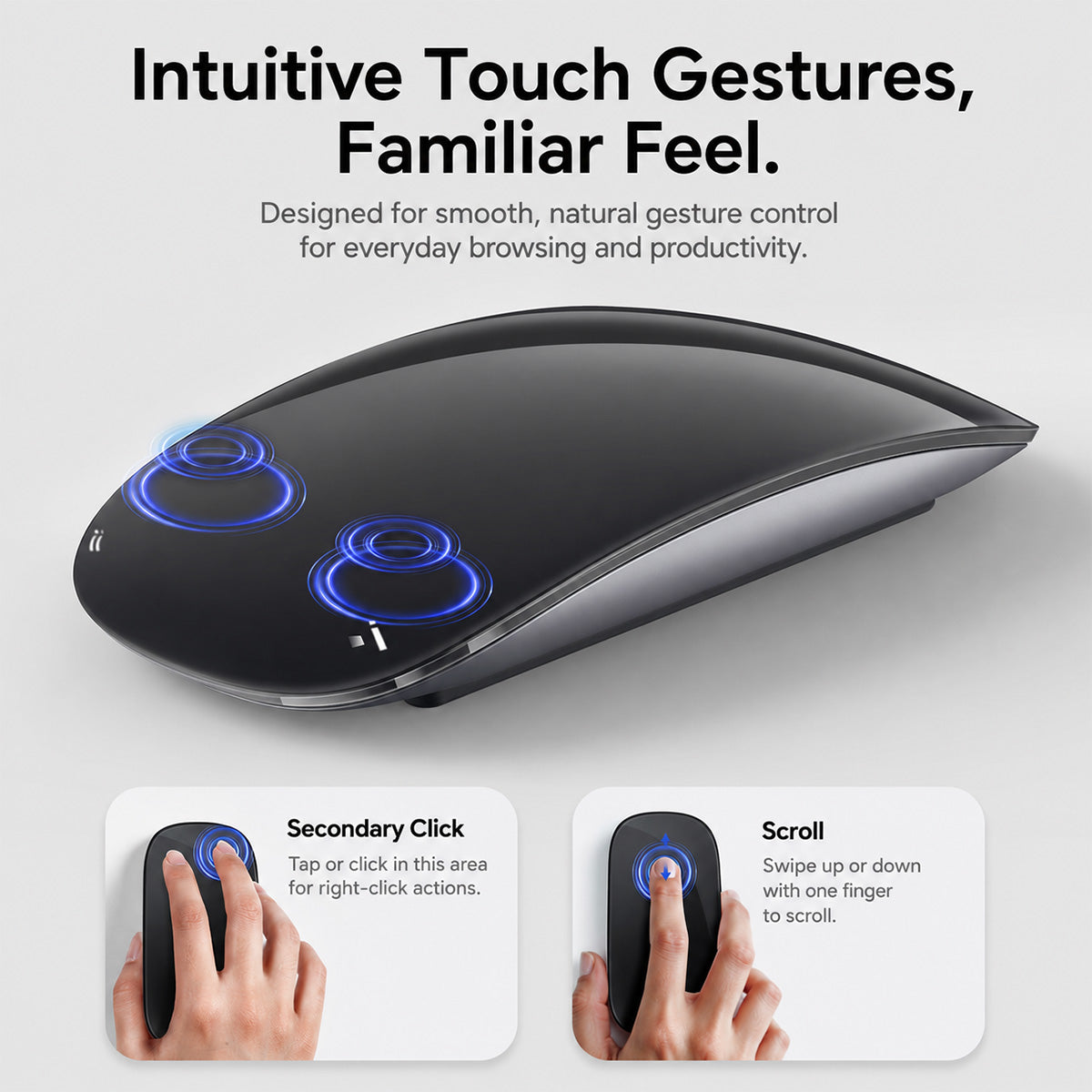 TIAOTA Wireless Touch Mouse with USB-C Charging