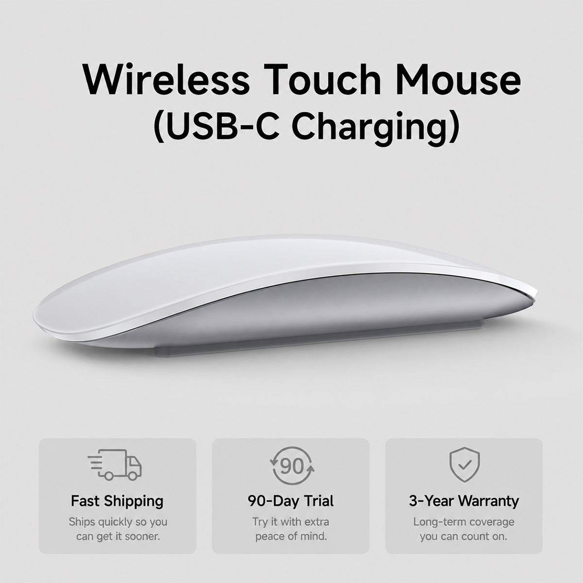 TIAOTA Wireless Touch Mouse with USB-C Charging