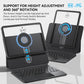Sliding Rail Keyboard Case – Adjustable Height & 360° Rotating, Magnetic Detachable, 7-Color RGB Backlit & Bluetooth Connectivity