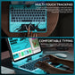 Y2K Blue Transparent iPad Keyboard Case – 360° Rotatable, 7-Color Backlight, Multi-Touch