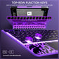 Y2K Purple Transparent iPad Keyboard Case – 360° Rotatable, 7-Color Backlight, Multi-Touch