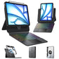 Sliding Rail Keyboard Case – Adjustable Height & 360° Rotating, Magnetic Detachable, 7-Color RGB Backlit & Bluetooth Connectivity