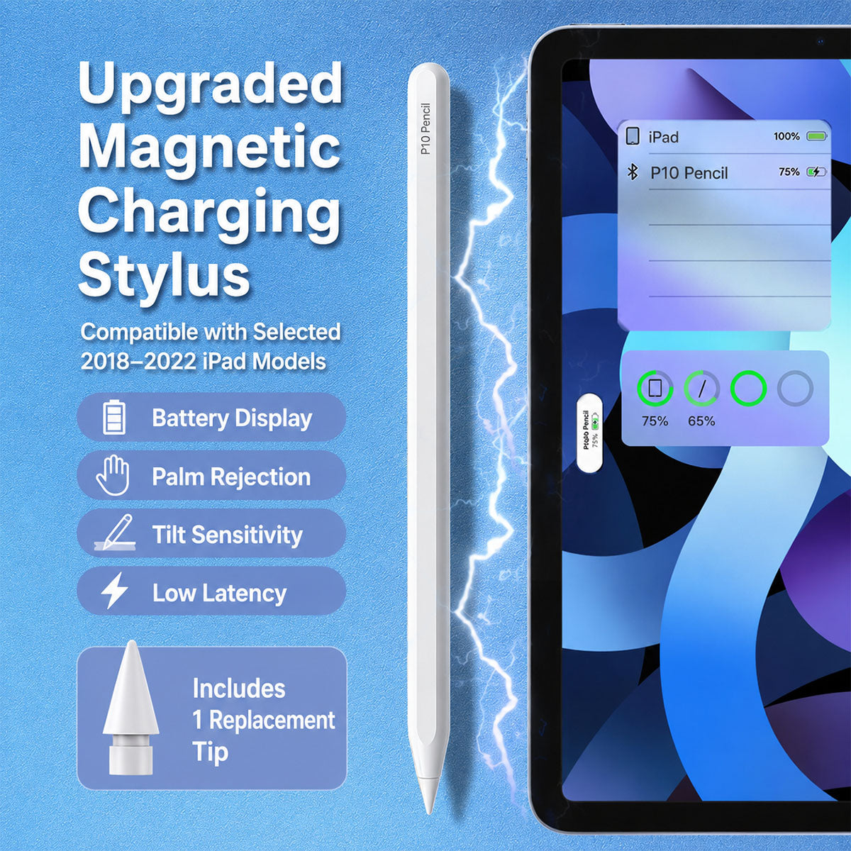TIAOTA Magnetic Charging Stylus Pen for iPad