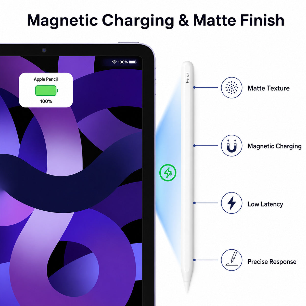 TIAOTA Magnetic Charging Stylus Pen for iPad