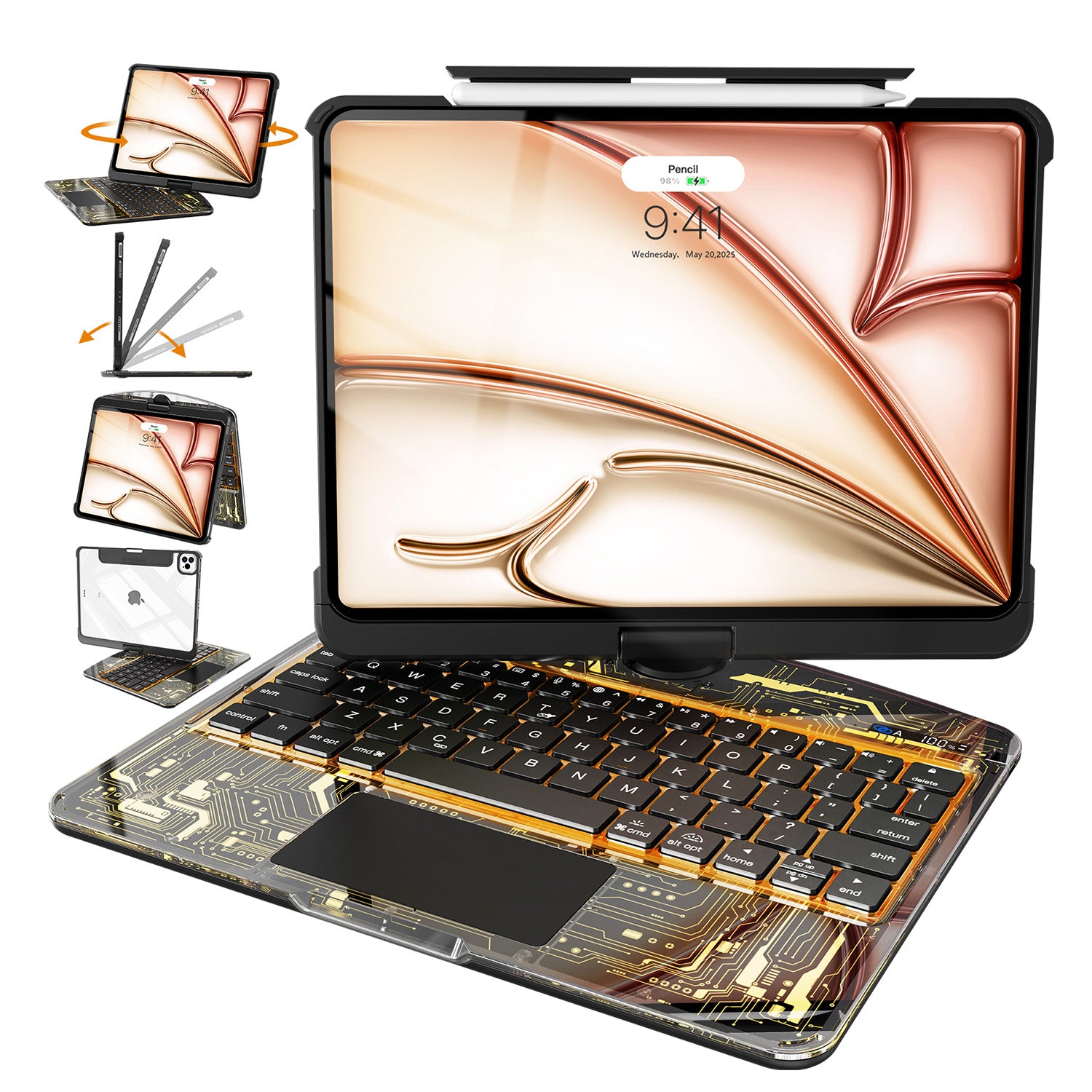 Transparent iPad Keyboard Case | Tablet Keyboard Cases | Tiaota