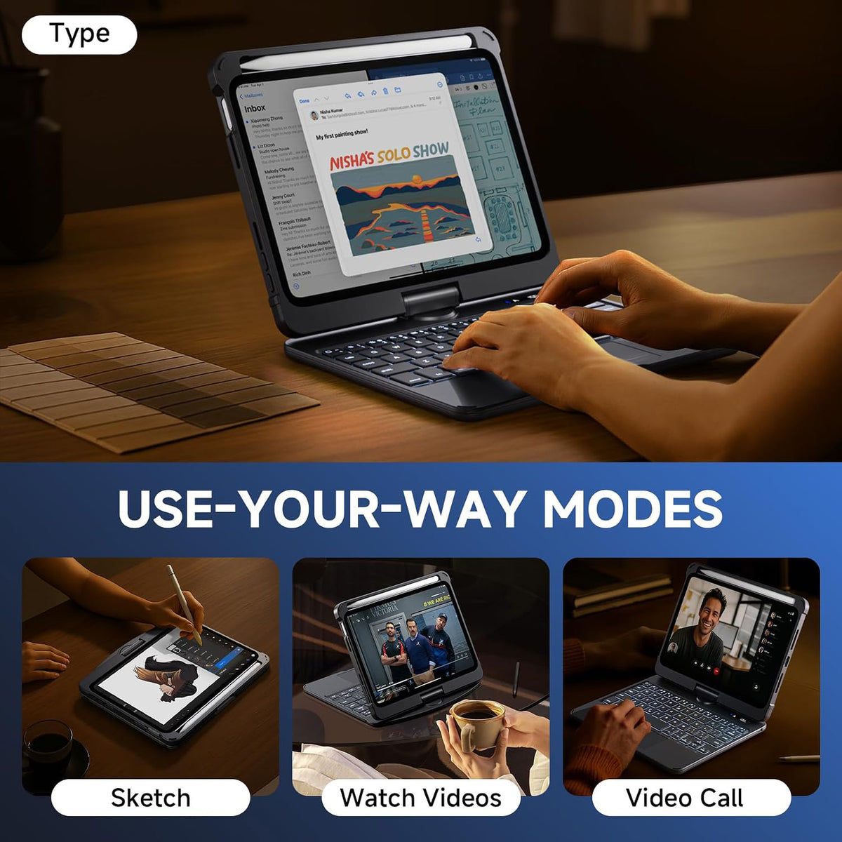 Tiaota Transparent Matepad Keyboard Case