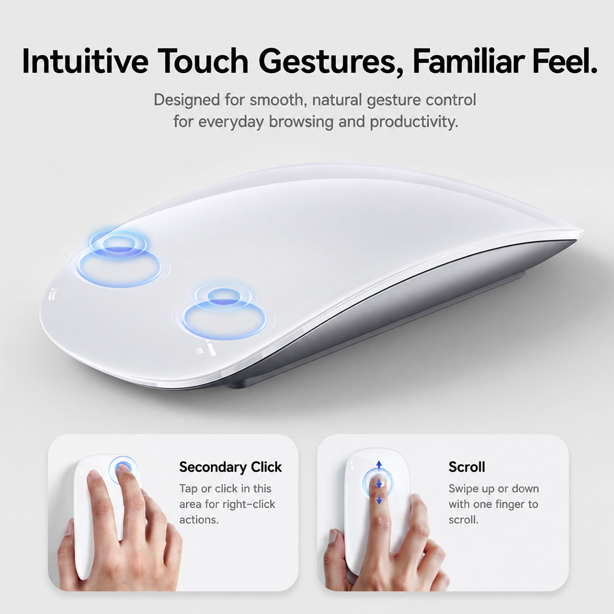 TIAOTA Wireless Touch Mouse with USB-C Charging