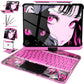 Transparent Black Mechanical Style iPad Keyboard Case – 360° Rotatable, 7-Color Backlight, Multi-Touch