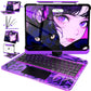Transparent Black Mechanical Style iPad Keyboard Case – 360° Rotatable, 7-Color Backlight, Multi-Touch