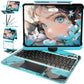 Transparent Black Mechanical Style iPad Keyboard Case – 360° Rotatable, 7-Color Backlight, Multi-Touch